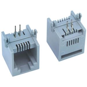 CONN MODULAR JACK 4P4C GRAY R/A (RJ9,RJ10,RJ22) THT (L-KLS12-123-4P4C-W/O-201)