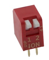SWITCH RED 2P 25mA 24V V/T THT (NDPL-02V)