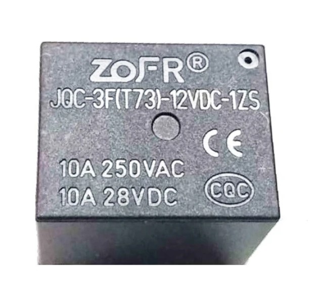 RELAY POWER 10A 12VDC 1FormC PCB TYPE 5PIN THT (JQC-3F-(T73)-12VDC-1ZS)
