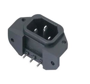 CONNECTOR POWER SOCKET WITH MALE EAR 90° PCB THT - BYTE 28530  - *