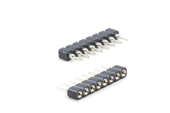 HEADER 8P(1x8) 2.54mm MACHINE PIN FEMALE V/T THT (L-KLS1-209-3.0-1-08-S-Y)