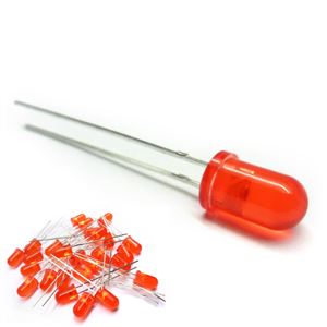LED RED DIFFUSED 5mm THT - BYTE 28752  - *