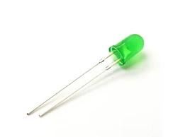 LED GREEN DIFFUSED 5mm THT - BYTE 28753  - *