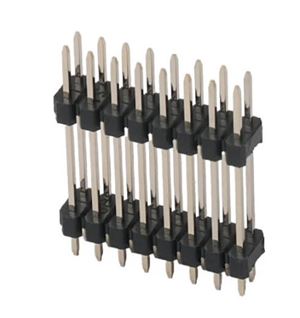 PIN HEADER 16P(2x8) 2.54mm MALE V/T THT - BYTE 28801  - L-KLS1-218-2-16-S-3X6X25
