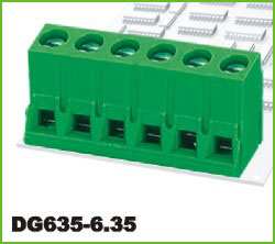 TERM.BLK.6.35MM 3P PCB TYPE GREEN GAOSONG (DG635-6.35-03P-14-00SH)