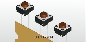 SWITCH TACT 6x6MM 5MM 2pın 520gf  THT (DTST-62Y-V)