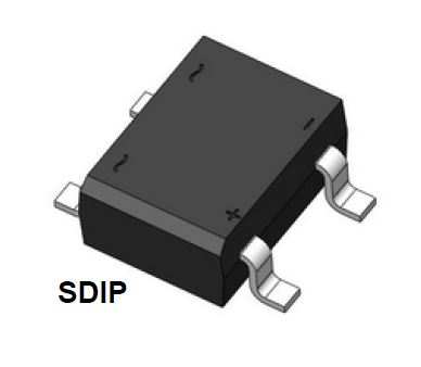 DIODE BRIDGE DB157S 1.5A 1000V 8.13x6.20mm 4-SMD (DB157S)