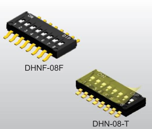 SWITCH 4P BLACK V/T SMD (DHN-04F-T-V)