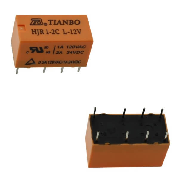 RELAY 2A 12VDC 2PNC TELECOM (DS2) TYPE TIANBO THT (HJR1-2C-L-12VDC-S-ZY)