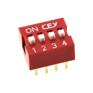 SWITCH 4P 180* RED (DS-04P) THT - BYTE 09073  - *