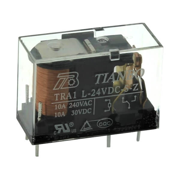 RELAY POWER 10A 24VDC 1FormC TRANSPARENT PCB TYPE THT (TRA1-L-24VDC-S.Z(2))