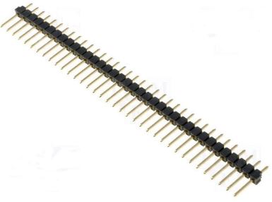 HEADER 40P (1X4) 2.54MM 23mm 180* MALE THT (*)
