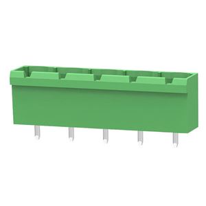 TERM 5P 7.62mm 180* GREEN CLOSED MALE LONG PIN THT - BYTE 09528  - 2EDGVC-7.62-05P-14-100AH