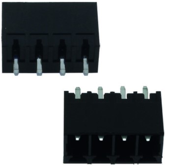TERM 4P 3.81mm 180° BLACK CLOSED MALE THT (15EDGVC-3.81-04P-13-00AH)