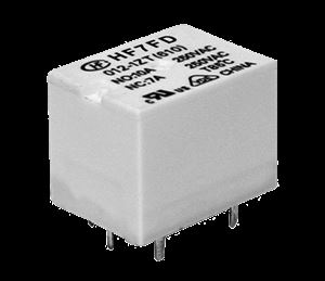 RELAY POWER 10A 12VDC 1C PCB TYPE 5PIN HONGFA THT - BYTE 14451  - HF7FD-T/012-1HTF